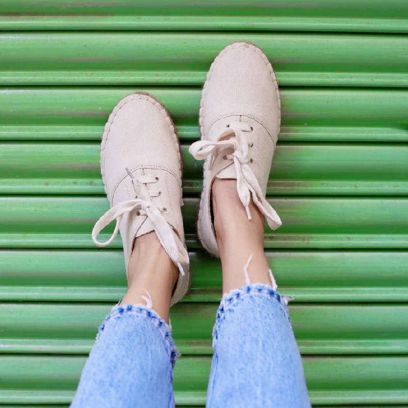 The Havana Lace-ups - Off-White Supportive Shoes for Women