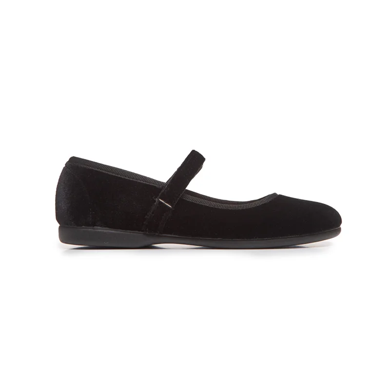 Classic Velvet Mary Janes In Black