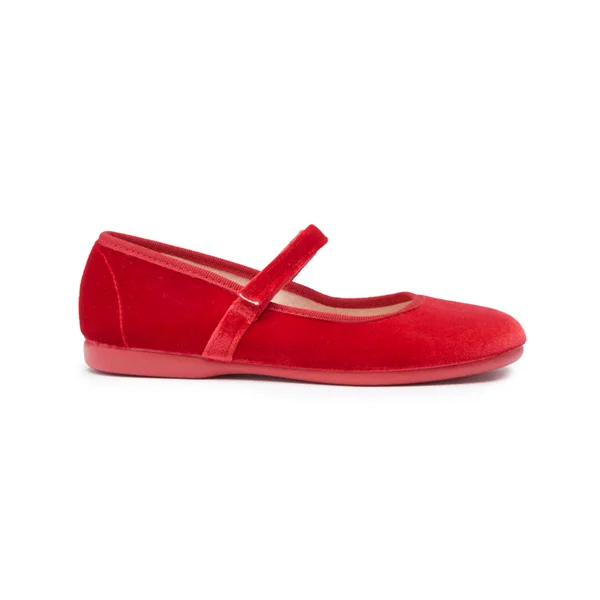 Classic Velvet Mary Janes In Red