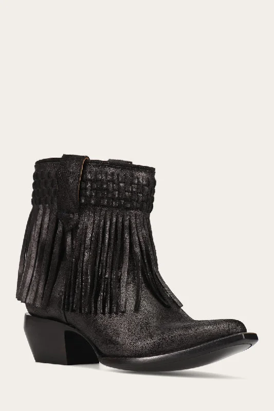 Sacha Short Fringe Bootie