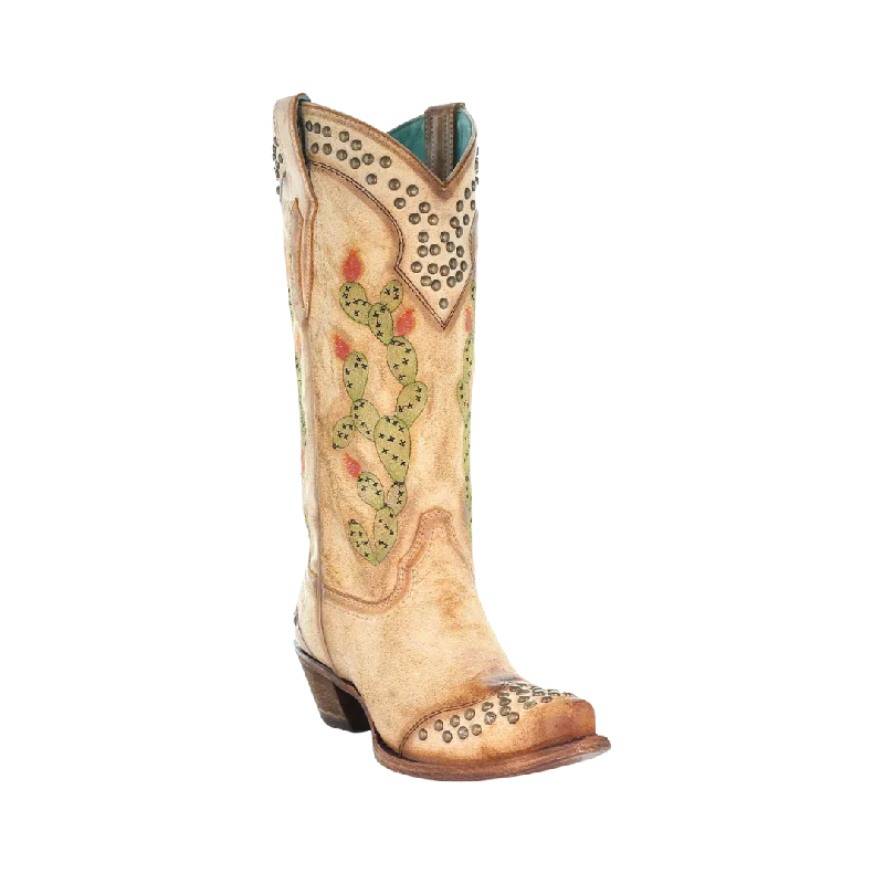 Corral Women's Saddle Embroidery Cactus Boots