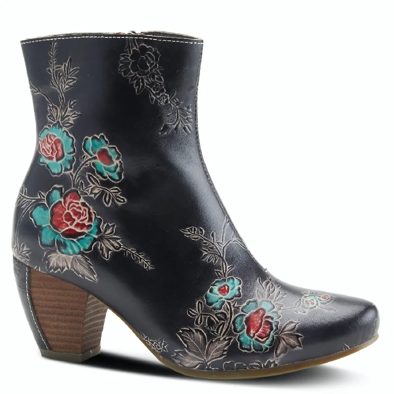 Folka Hand Painted Boot In Bl