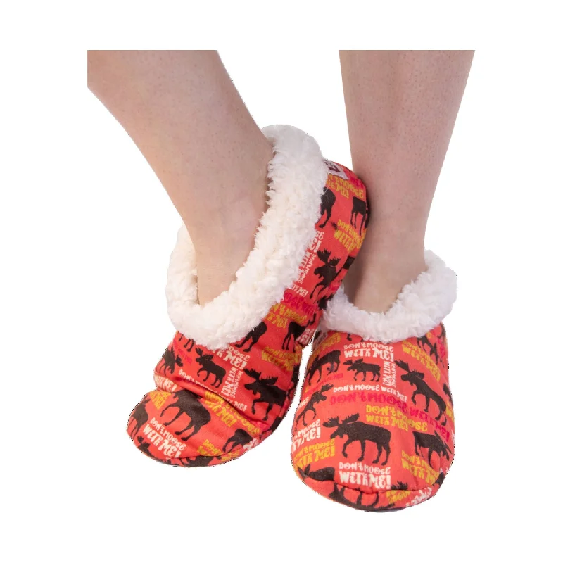 Lazy One Don't Moose With Me Moose Fuzzy Feet Slipper - Red - ONLINE STORE CREDIT/EXCHANGE ONLY