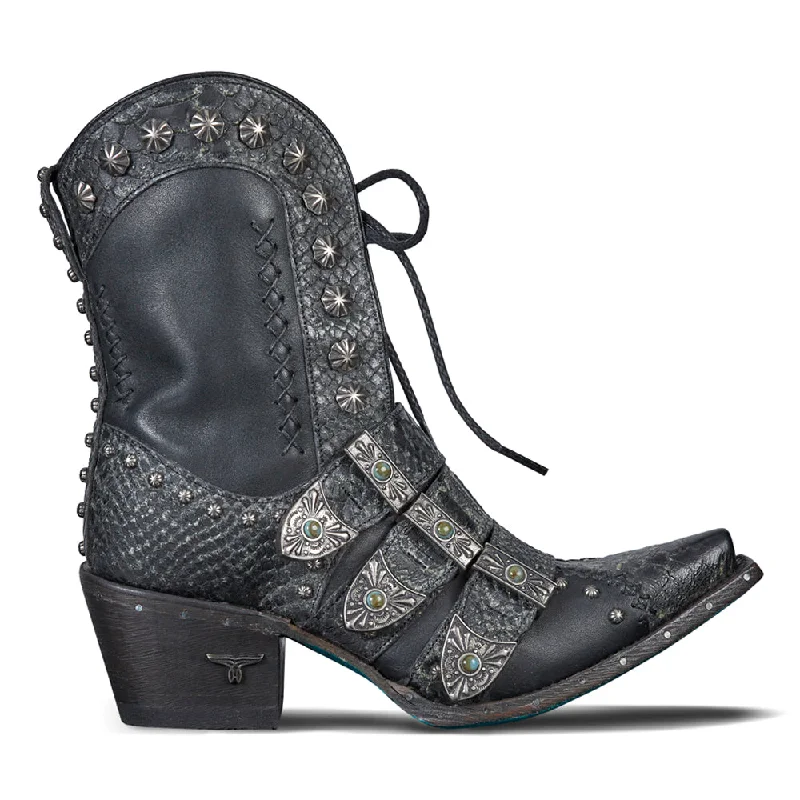 Showdown Studded Snip Toe Zippered Cowboy Booties