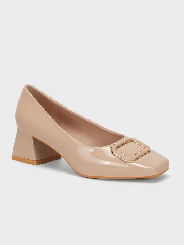 Women's "AWILDA" Square Toe Block Heel Courts