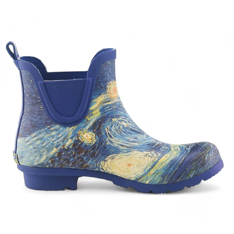 Women's Chelsea Rain Boot In Van Gogh Starry Night