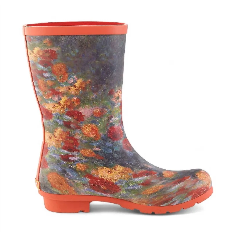 Women's Mid-Calf Rain Boot In Renoir Le Jardin Rue Cortot A Montmare