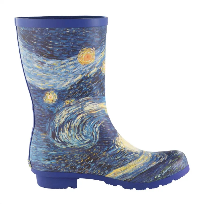 Women's Midcalf Rainboots In Starry Night