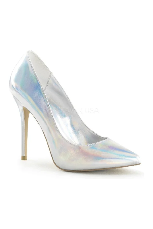 AMUSE-20 Pump  | Silver Faux Leather