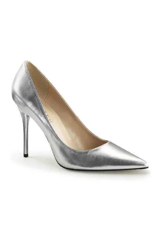 CLASSIQUE-20 Pump  | Silver Faux Leather