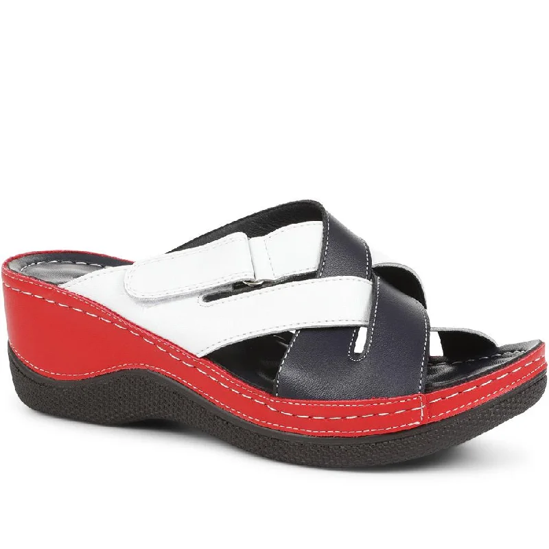 Wide Fit Wedge Mule Sandals - WLIG35007